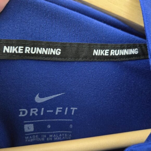 Nike Dri-Fit Element Flash Running 1/4 Zip Shirt Womens Large Blue Mockneck - Picture 4 of 8